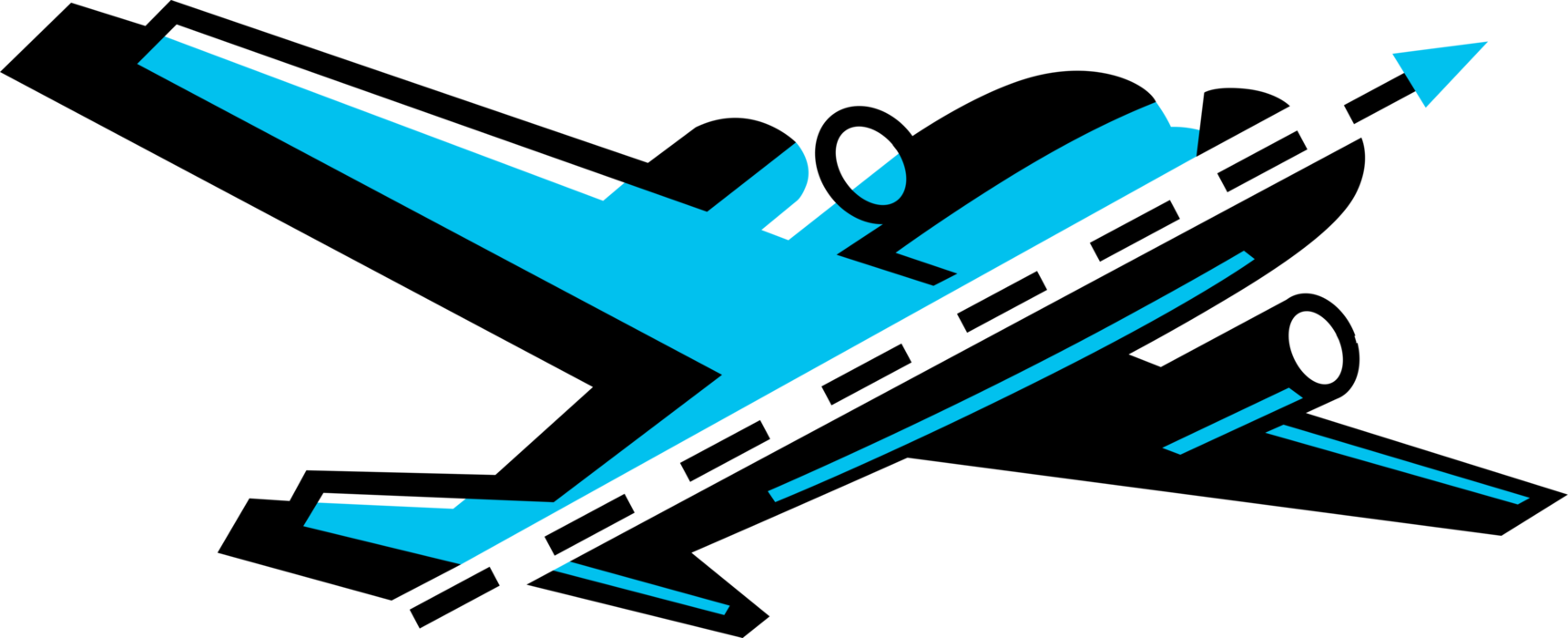 Vector Illustration of Commercial Airline Passenger Jet Aircraft Airplane Takes Off from Airport