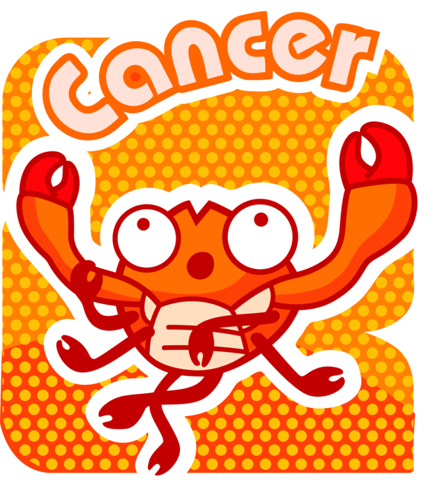 Vector Illustration of Astrological Horoscope Astrology Signs of the Zodiac - Water Sign Cancer the Crab