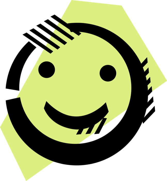 Vector Illustration of Happy Face Smilie Emoticon Emoji Ideogram Facial Expression
