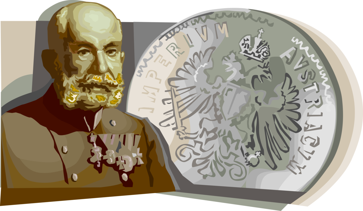 Vector Illustration of Franz Joseph, Emperor of Austria Hungary, Croatia and Bohemia 