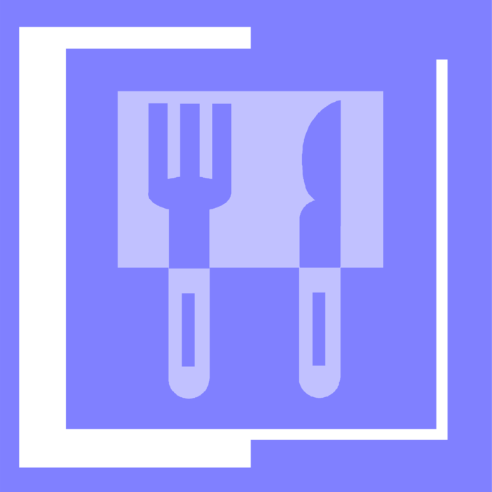 Vector Illustration of Eating Utensils Cutlery Fork and Knife