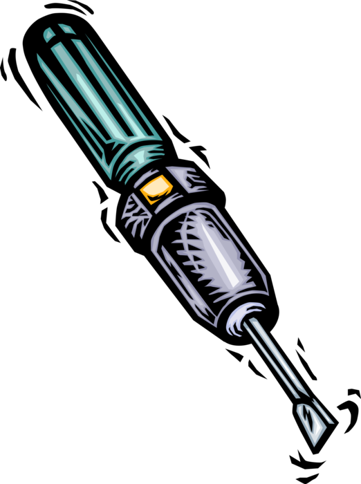 Vector Illustration of Screwdriver Tool for Driving or Removing Screws