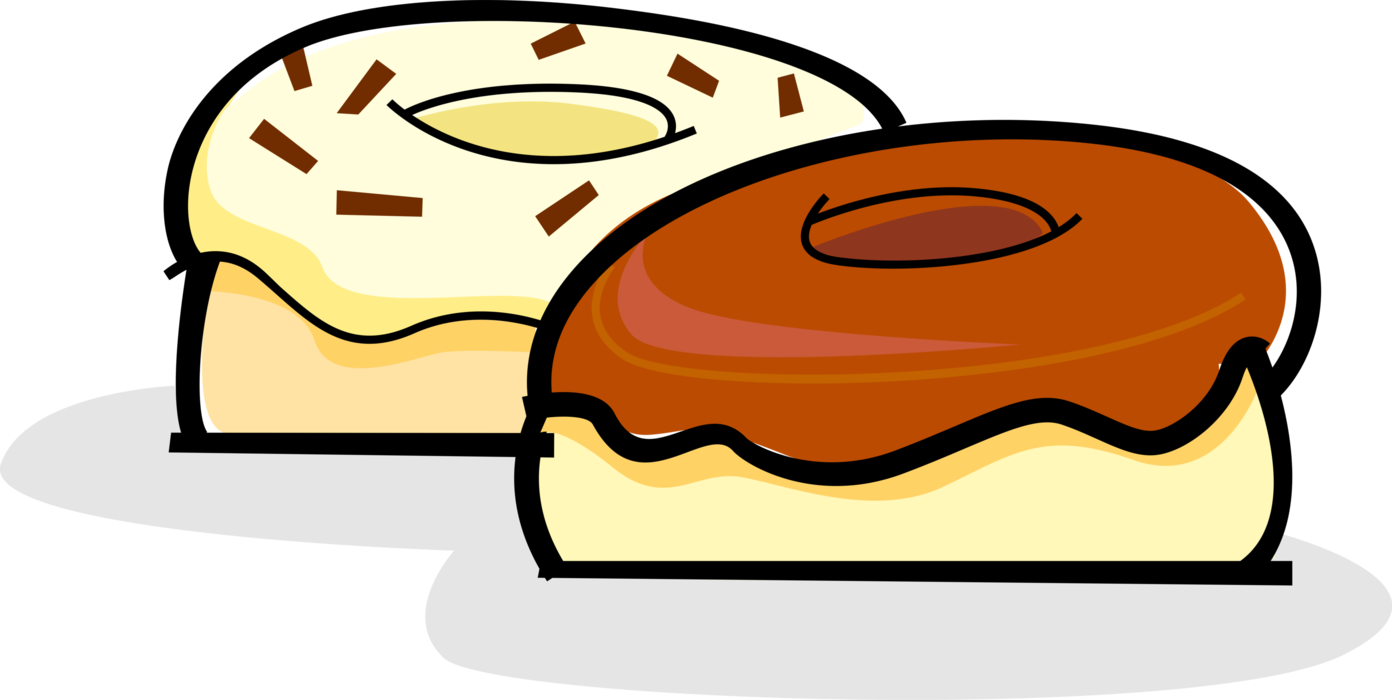 Vector Illustration of Baked Goods Fried Snack Dough Donut or Doughnut 