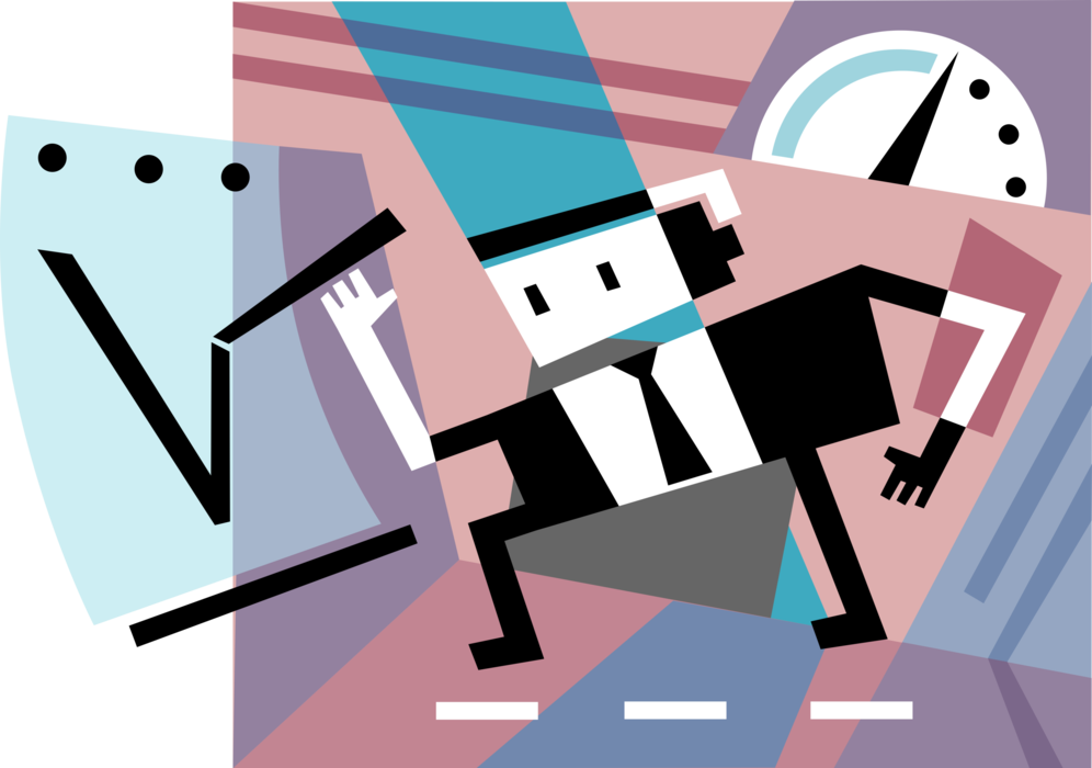 Vector Illustration of Businessman Pulls Throttle to Advance Business Initiatives