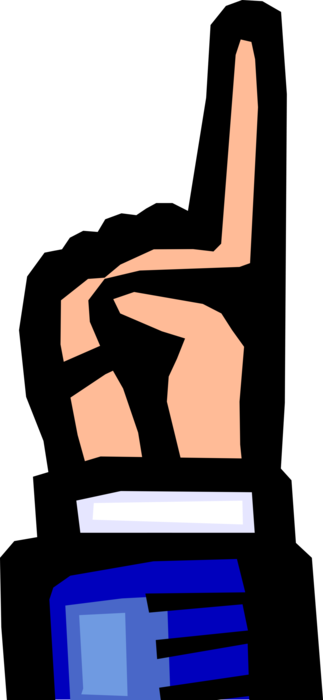 Vector Illustration of Pointing Index Finger Hand Gesture Symbolizes Number One Leadership