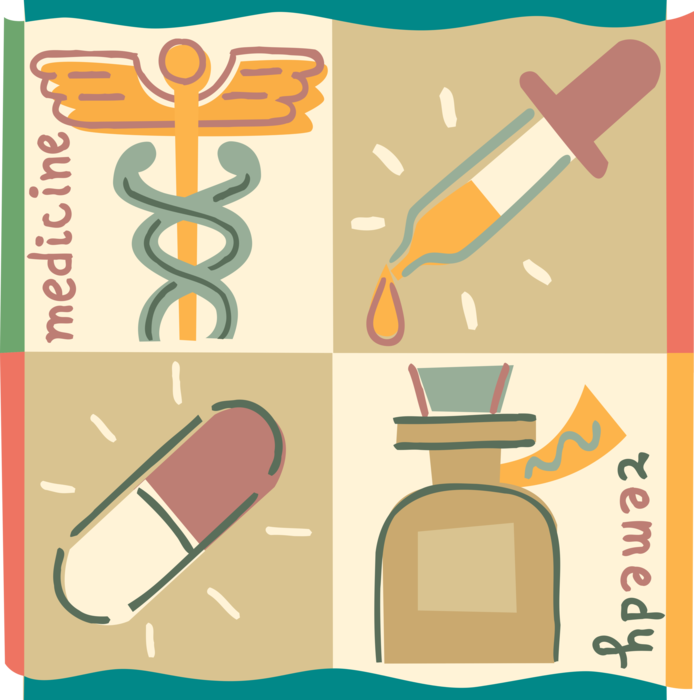 Vector Illustration of Pharmaceutical Industry Discovers, Develops, Produces Medicine Drugs or Pharmaceuticals as Medications