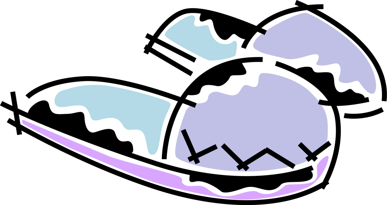 Vector Illustration of Slip-On Bedroom Slippers Footwear