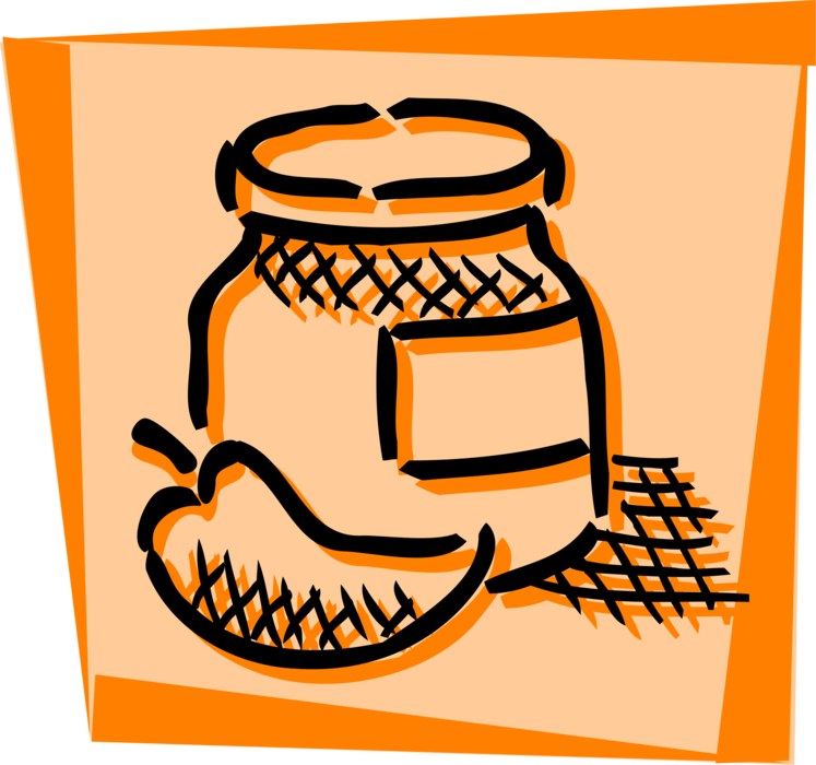 Vector Illustration of Homemade Chili Pepper Preserves in Jar