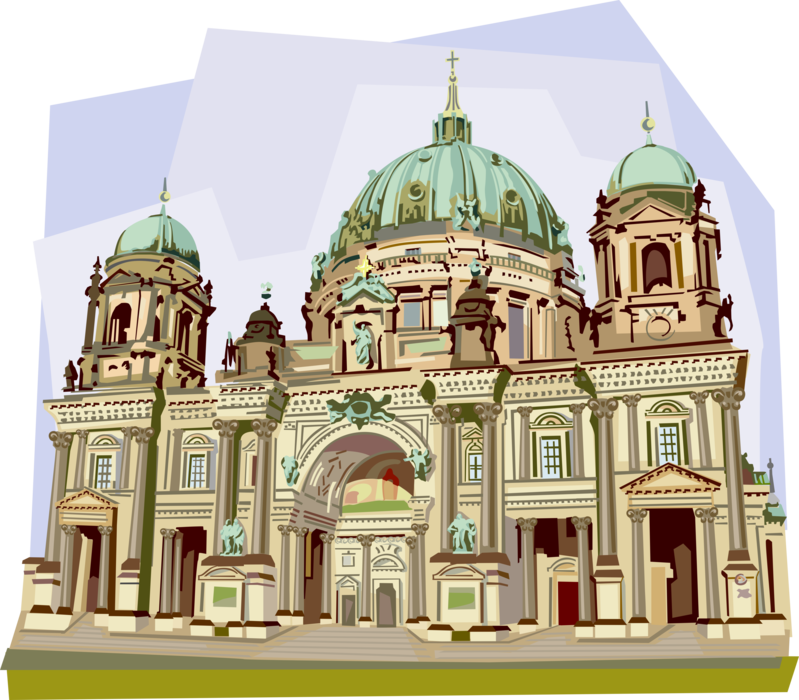 Vector Illustration of Berliner Dom Berlin Christian Church Cathedral, Germany 