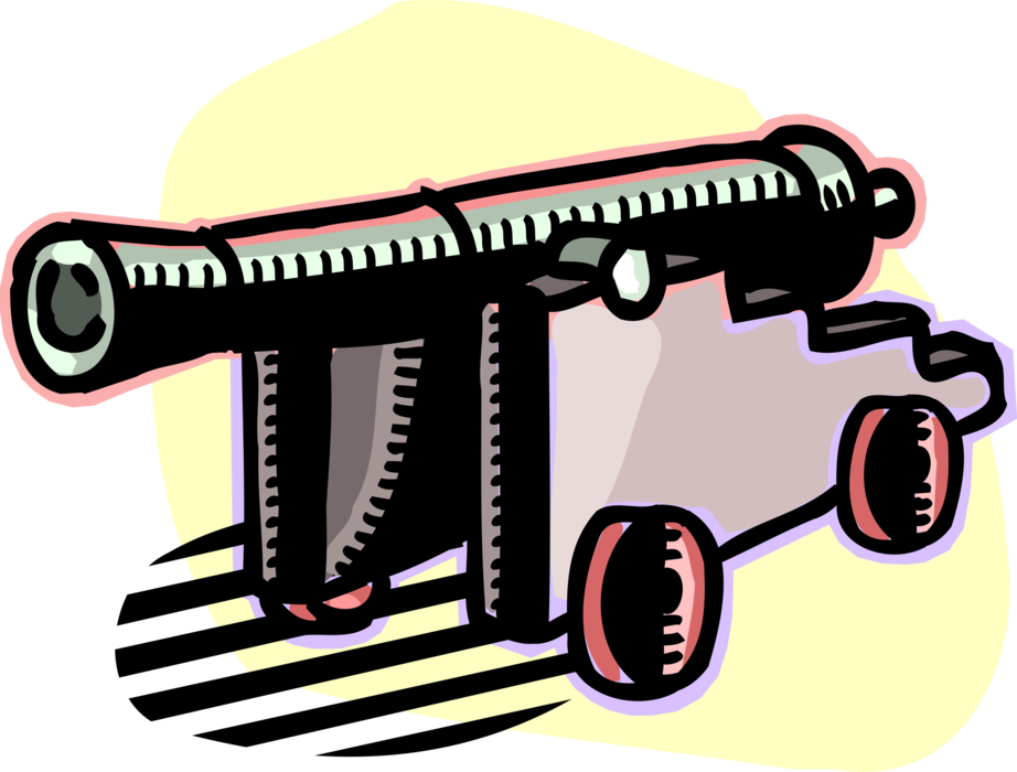 Vector Illustration of Military Artillery Cannon Weapon