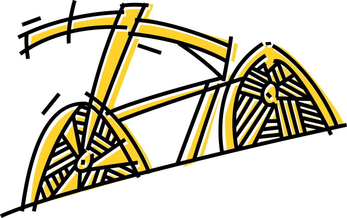 Vector Illustration of Bicycle Bike or Cycle Human-Powered, Pedal-driven, Single-Track Vehicle