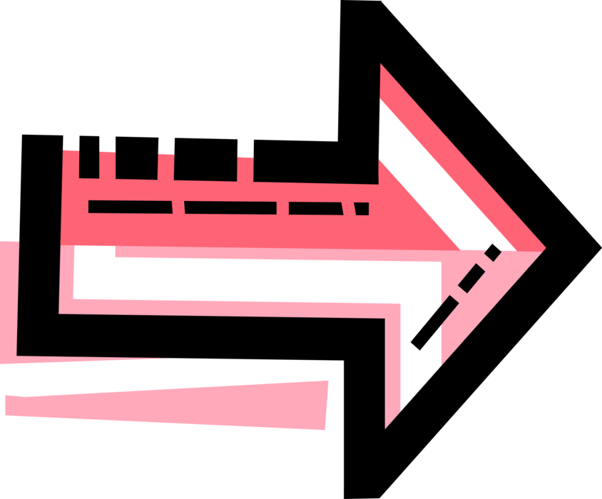 Vector Illustration of Forward Direction Arrow Pointer Indicates Growth, Progress, Evolution, Advance, Improvement, Movement, Momentum