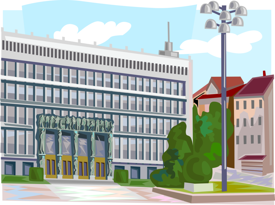 Vector Illustration of National Assembly Parliament Building, Ljubljana, Slovenia 