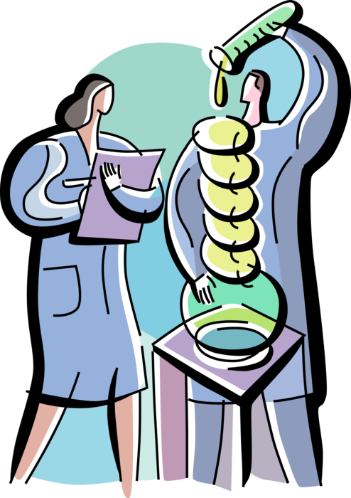 Vector Illustration of Research Laboratory Scientist Researchers Conduct Lab Tests