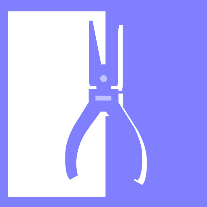 Vector Illustration of Needle Nose Pliers Hand Tool used to Hold Objects Firmly
