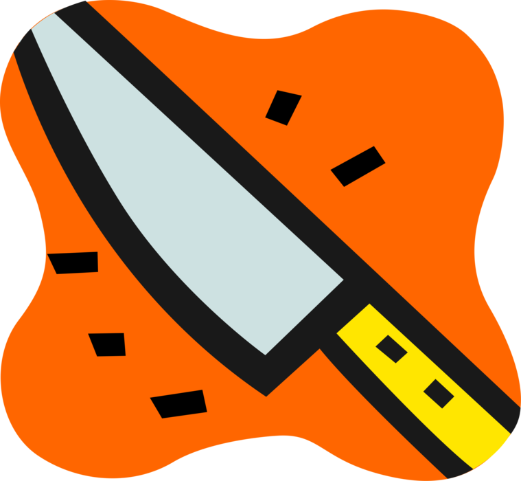 Vector Illustration of Sharp Edged Kitchen Knife