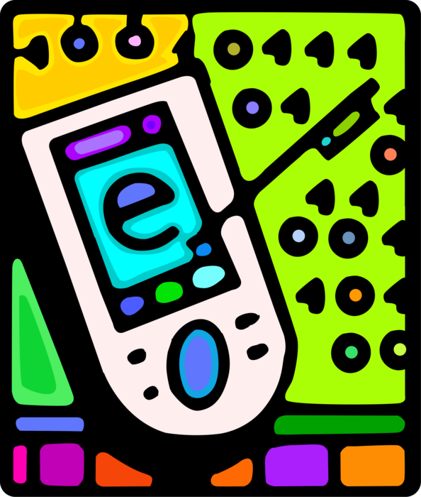 Vector Illustration of Personal Digital Assistant Hand-Held Computing Device