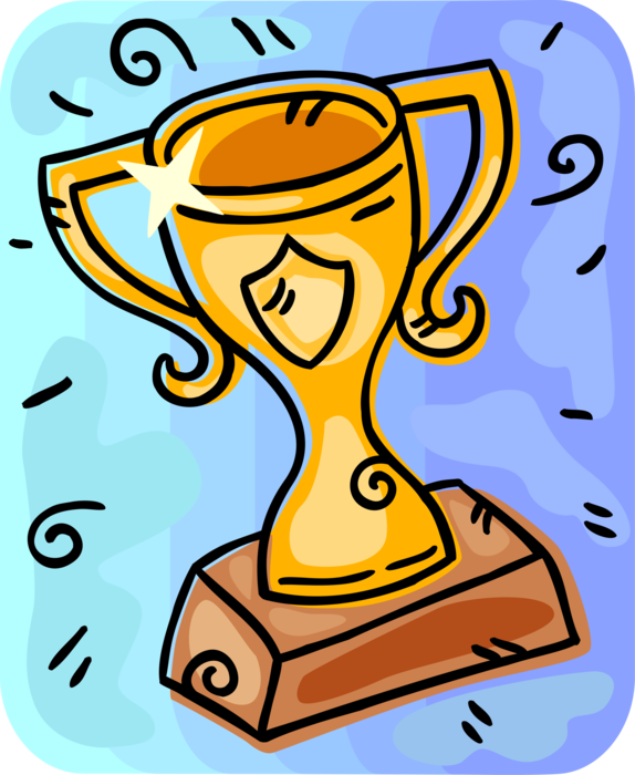 Vector Illustration of Winner's Trophy Award Cup Recognizes Specific Achievement