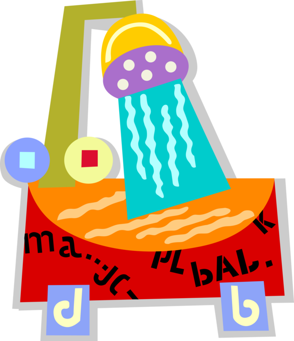 Vector Illustration of Bathroom Bathtub Shower Nozzle