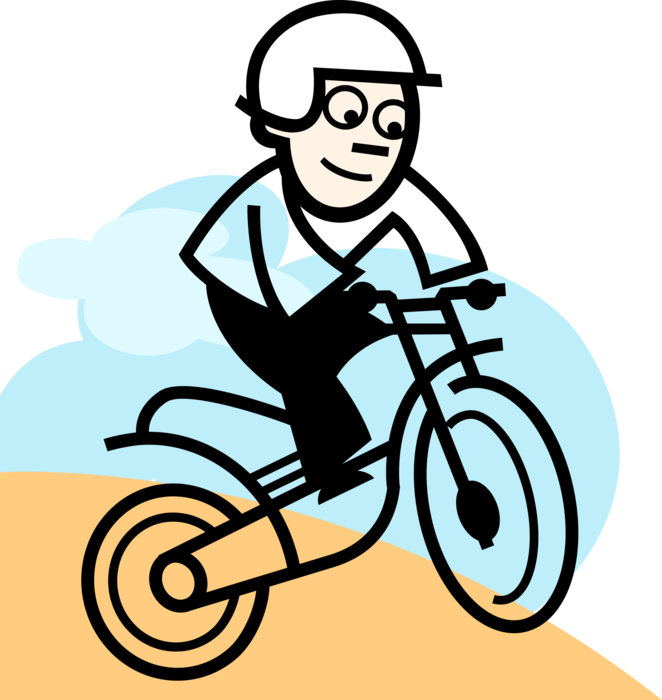 Vector Illustration of Dirt Bike Motorcycle or Motorbike Motor Vehicle