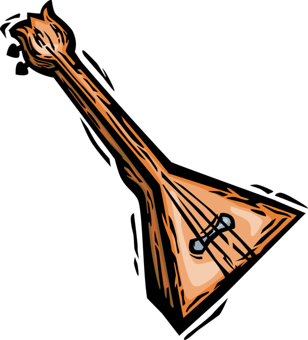 Vector Illustration of Balalaika Russian Stringed Musical Instrument