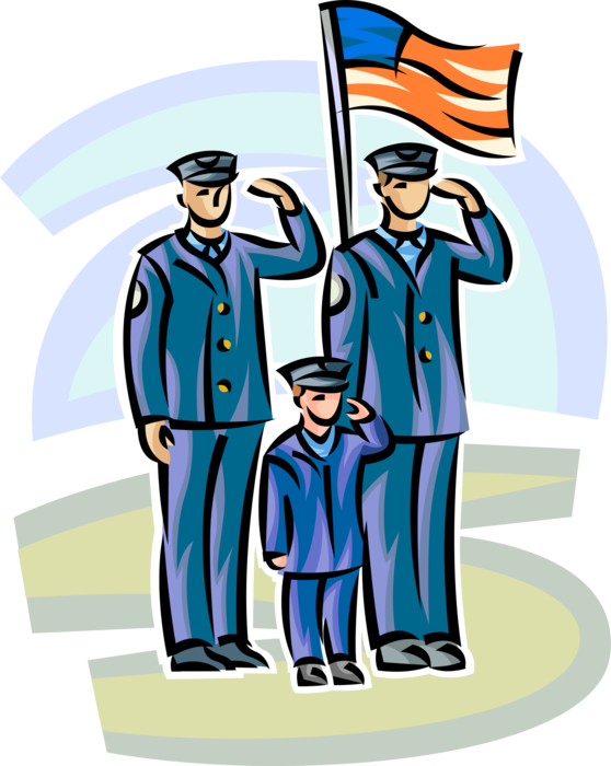 Vector Illustration of Law Enforcement Police Officers Pay Tribute to Fallen Comrades in Line of Duty