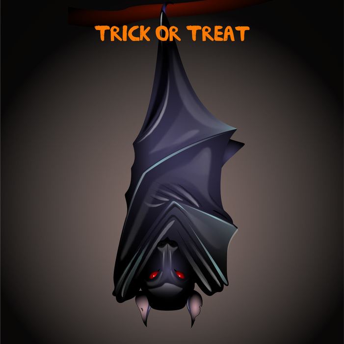Ghoulish Vampire Bat Hanging Upside Down
