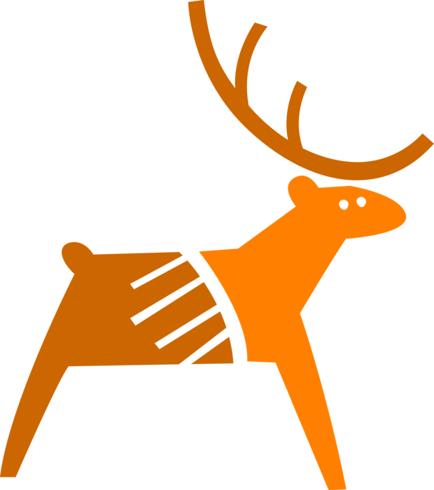 Vector Illustration of Festive Season Christmas Reindeer Animal with Antlers