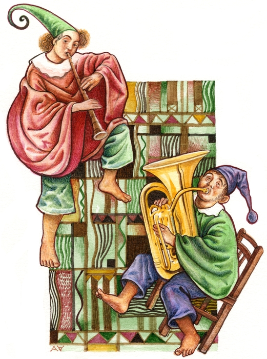 Renaissance Musicians Playing Instruments
