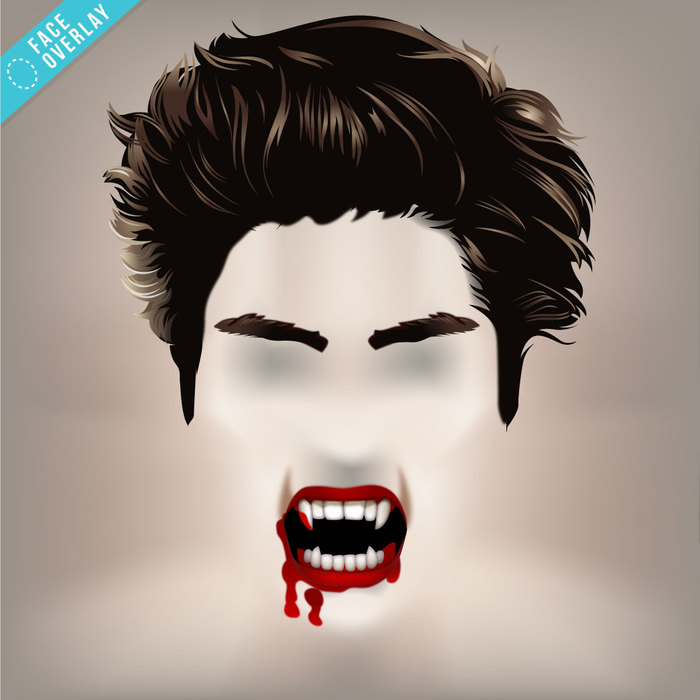 Vampire Hair and Bloody Mouth Overlay