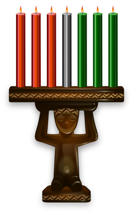 Kinara with Mishumaa saba - Kwanzaa Candleholder with Seven Candles
