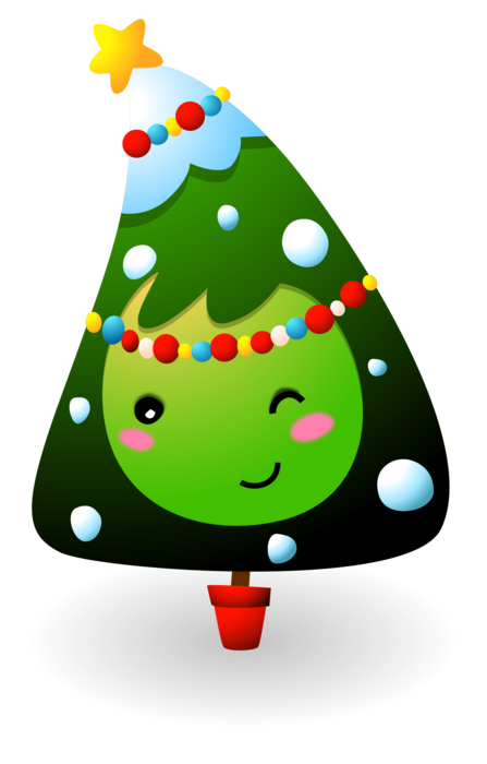 Cute Christmas Tree winking 