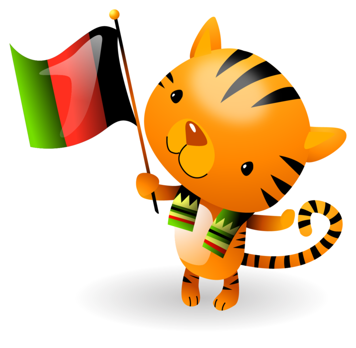 Kwanzaa Flag waving Tiger cub