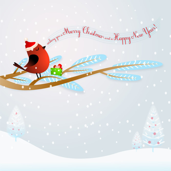 Santa Bird Singing Wishes for Merry Christmas & Happy New Year