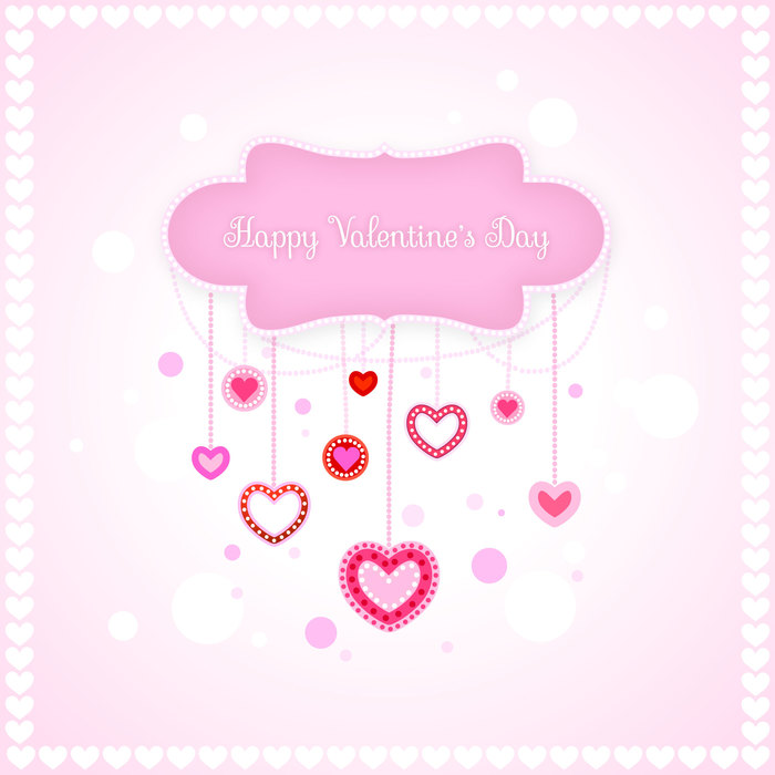 Valentine's Day Romantic Love Hearts Vector Illustration
