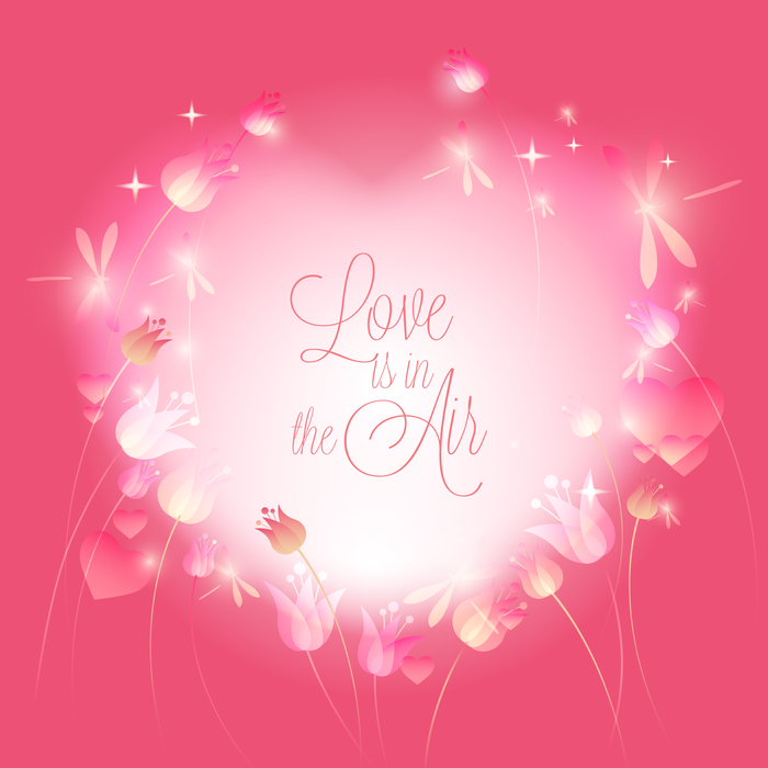 Valentine's Day Love is in the Air Vector Illustration 
