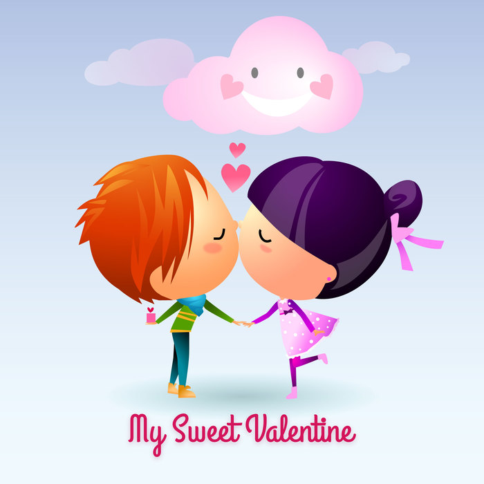 Valentine's Day My Sweet Valentine Vector Illustration