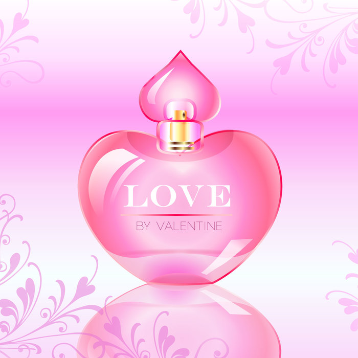 Valentine's Day Love Perfume Bottle Vector Illustration

