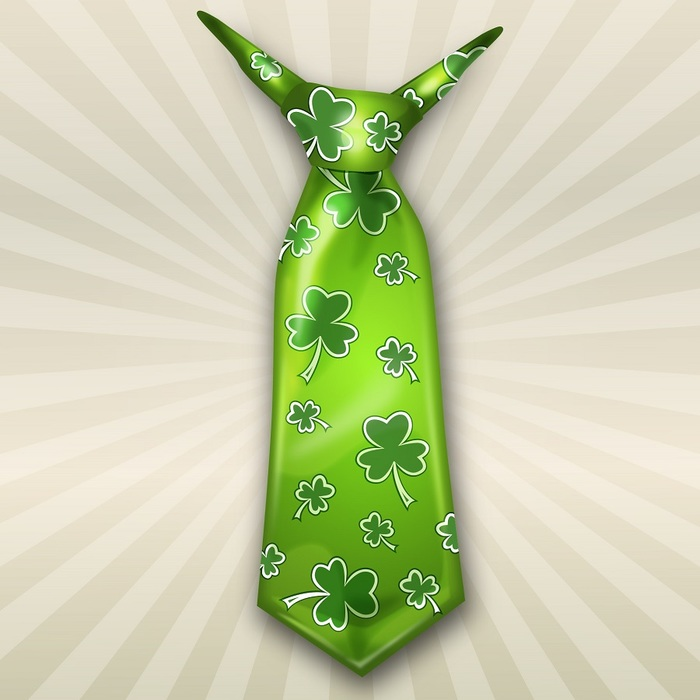 St. Patrick's Day Green Shamrock Pattern Tie