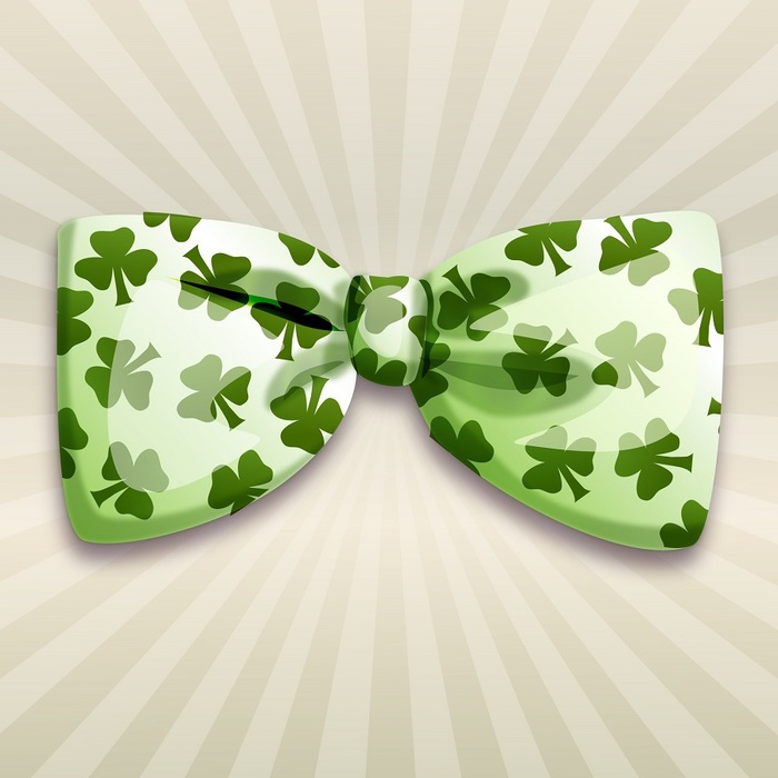 St. Paddy Clover Pattern Bow Tie
