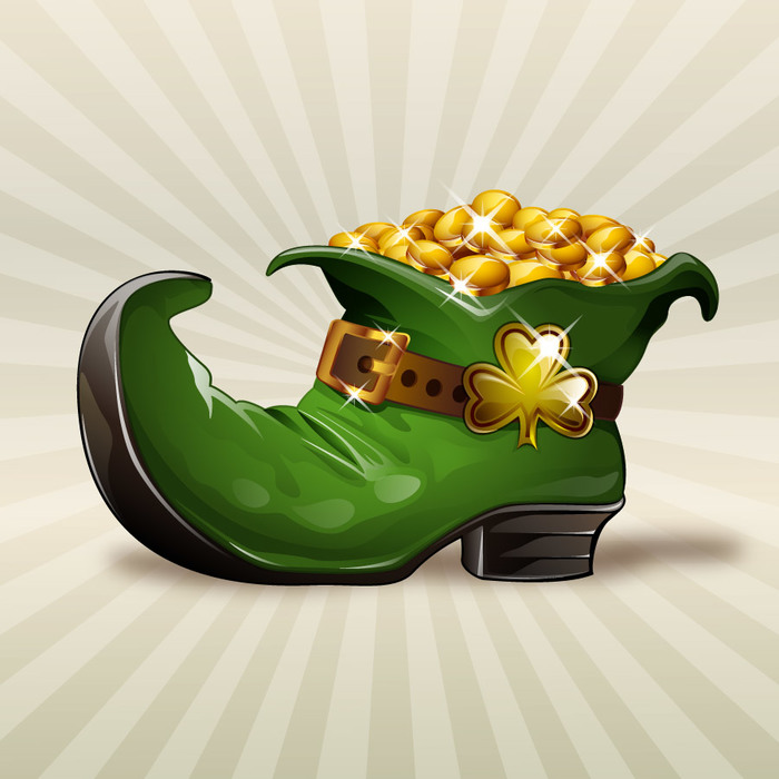 St. Patrick's Day Lucky Boot filled with Gold Coins