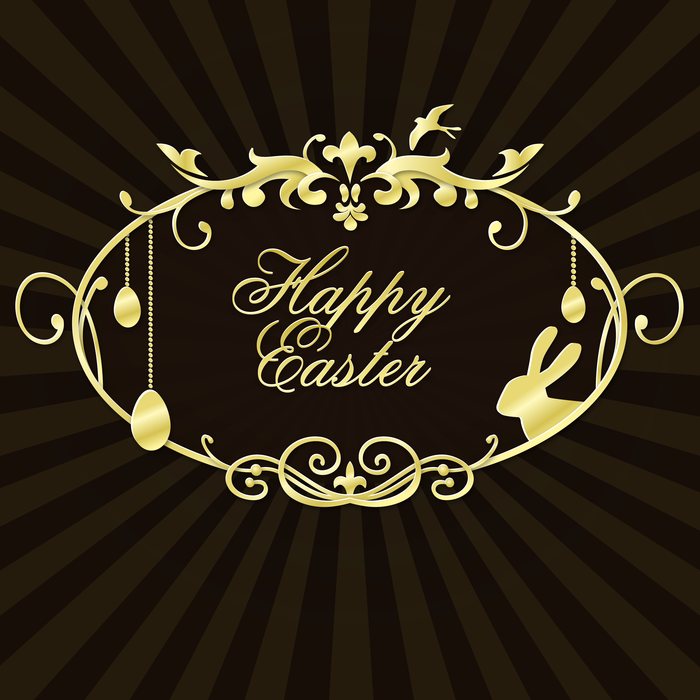 Happy Easter Decorative Emblem Vector Illustration
