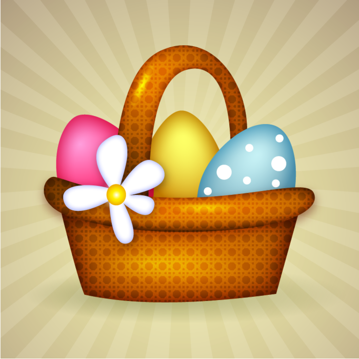 Easter Egg Hunt basket full of eggs