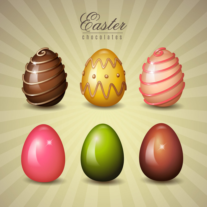Easter Chocolate Eggs Vector Illustration
