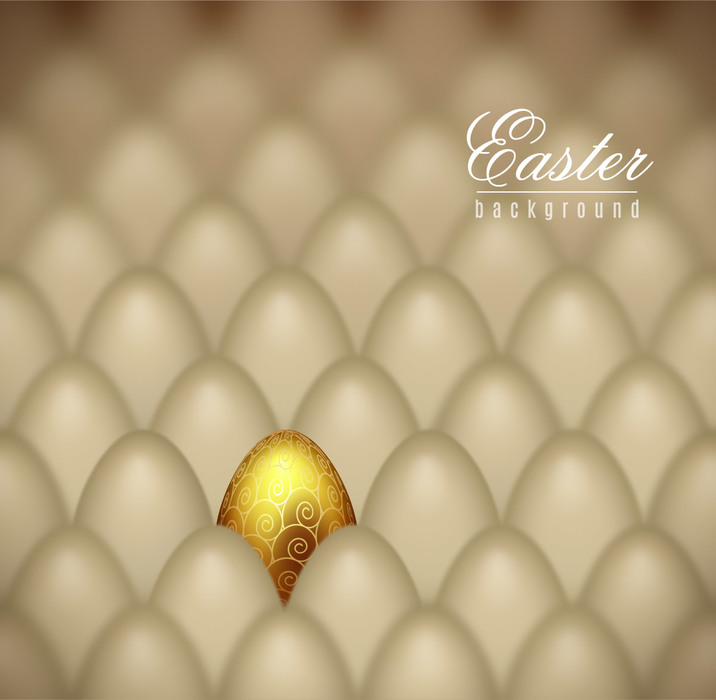 Decorative Golden Easter Egg Vector Background Illustration
