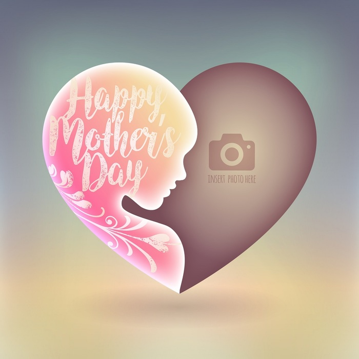 Mother's Day Expression of Love Vector Photo Frame Heart