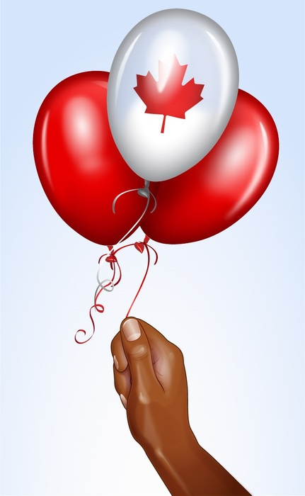 Happy Canada Day Hand Waving Balloons