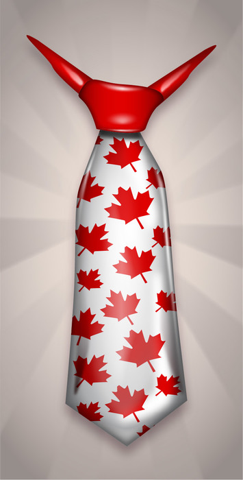 Canada Day Tie with Maple Leaf Pattern