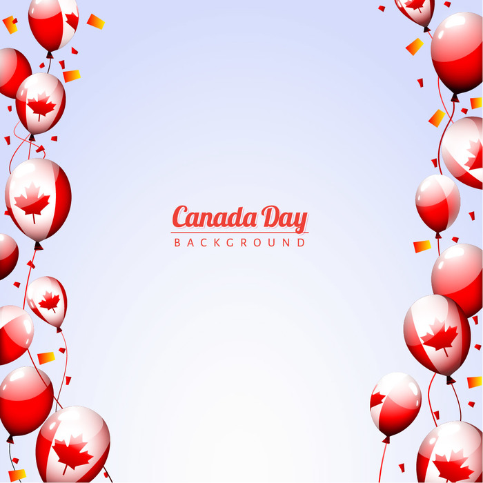 Happy Canada Day Party Balloons Background