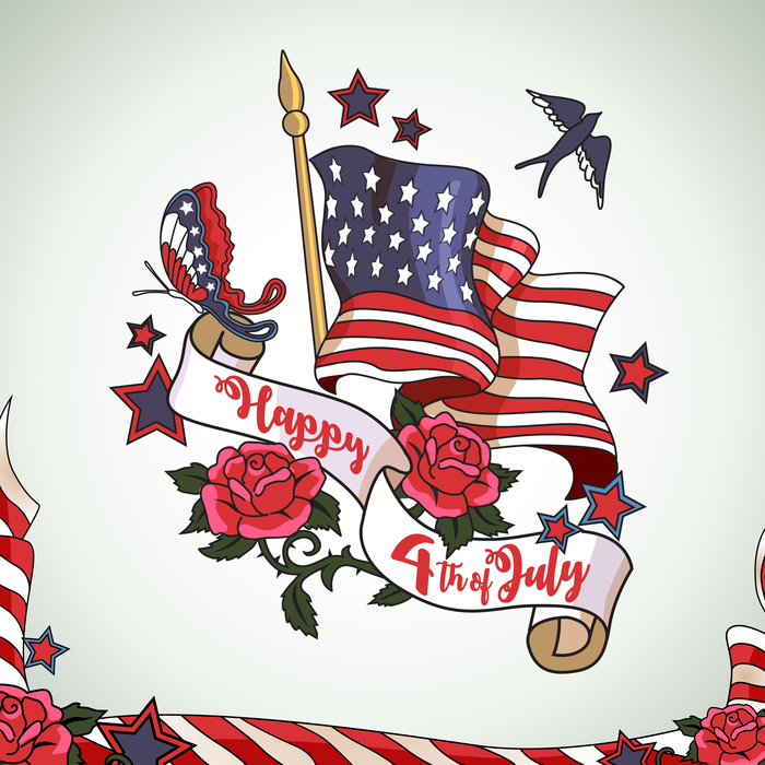Happy 4th of July American Independence Day Background Design
